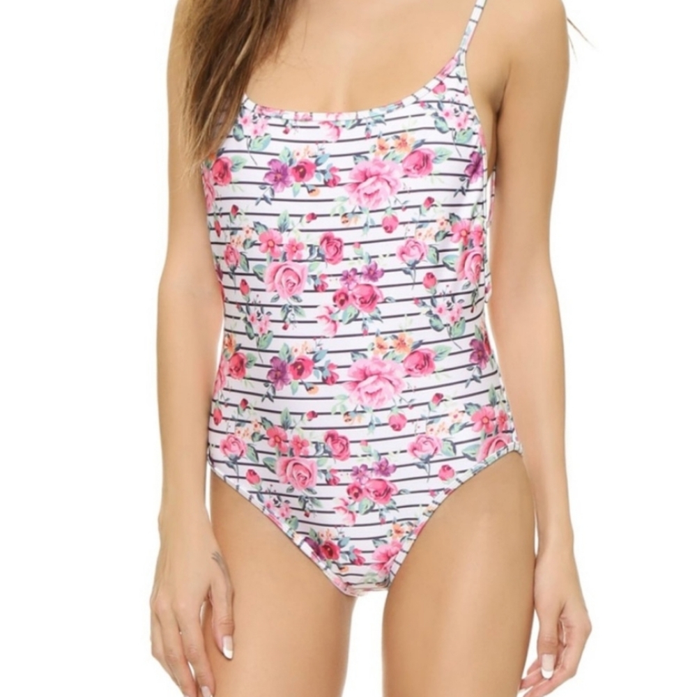 Wildfox Couture Swim So 90s Pink Floral One piece
